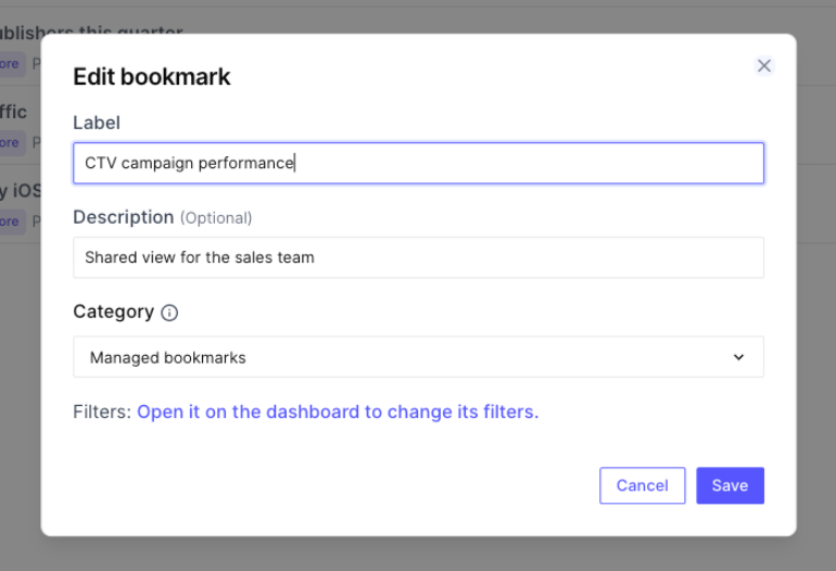 Edit bookmark dialog